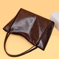 thumbnail image 4 of Large Capacity Tote Bag for Women Vegan Leather Casual Zipper Work Bag Lightweight Shoulder Bags Oversize Travel Purse Brown, 4 of 7