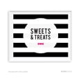 thumbnail image 1 of Sweets & Treats Modern Black and White Stripes Wedding Party Signs, 1 of 1
