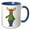 Blue/White, variant on 3drose, Cute Funny Moose with Polka Dotted Shirt Cartoon, 11oz Mug