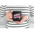thumbnail image 2 of Distressed Girl Power, Retro Groovy Text Art, Black 11oz Ceramic Mug, 2 of 5