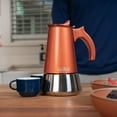 thumbnail image 2 of London Sip Cafetière Expresso en Acier Inoxydable 6 Tasses, Cuivre, 2 of 5