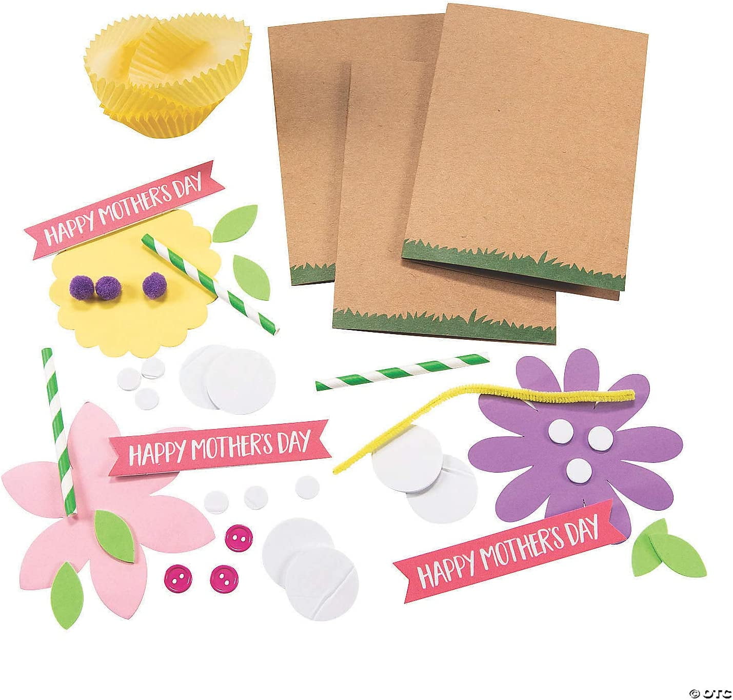 Mother'S Day Flower Card Craft Kit- Craft Kits - 12 Pieces