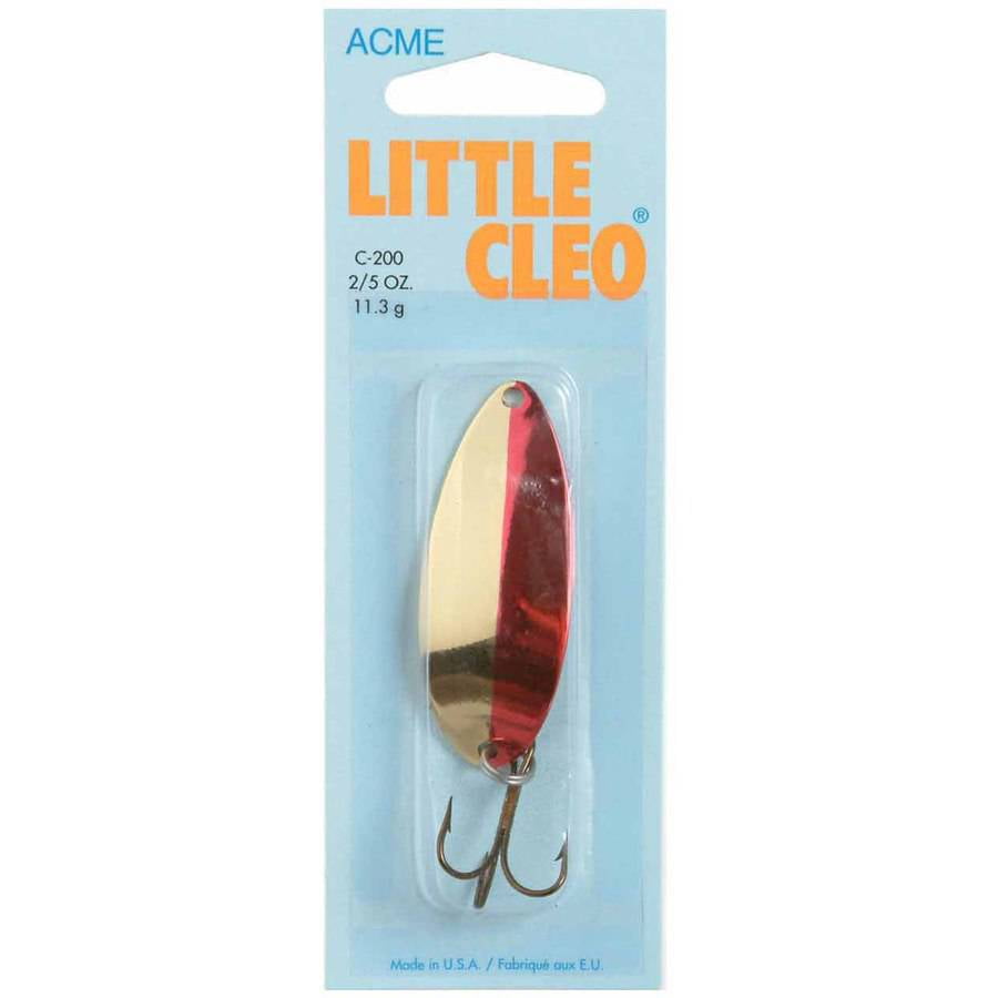 Acme Tackle Little Cleo Fishing Lure Spoon Gold and Neon Red 2/5 oz