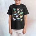 thumbnail image 2 of TOWED22 Boys Short Sleeve Shirts Crew Neck T-Shirts Mix of Graphic and Plain Tees Casual Tops(Black,11-12 Y), 2 of 4