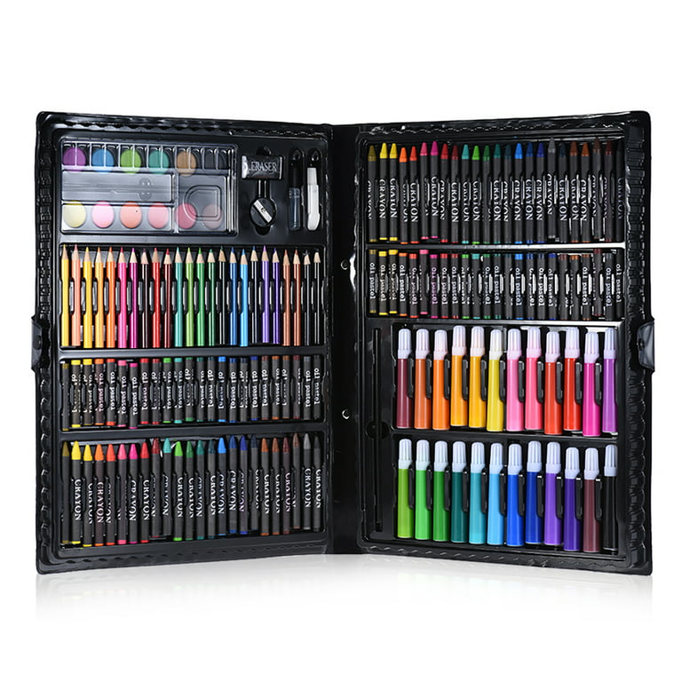 MABOTO 168pcs Drawing Pen Art Set Kit Painting Sketching Color Pencils  Crayon Oil Pastel Water Color Glue with Case for Children Kids 