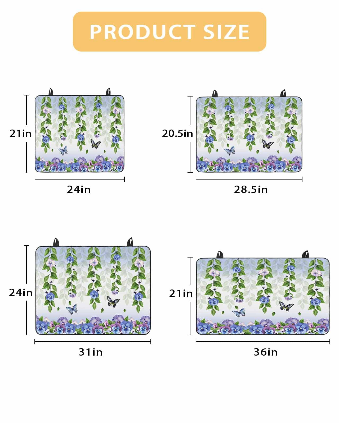 nqOlkjepod Large Induction Cooktop Protector Mat 24"x21", Spring Flowers Stove Top Covers for Electric Stove, Summer Botanical Butterfly Watercolor Stove Burner Cover Mats, Glass Top Stove Cover
