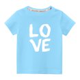 thumbnail image 2 of Odeerbi 3-10Y Kids Boys Girls Valentine's Day Cotton T-shirt Toddler Fashion Cute Round Neck Print Short Sleeve Tops Baby Clothes Blue, 2 of 6