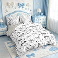 thumbnail image 2 of Manfei Black Coquette Bowknot 7-Piece Twin Bedding,Cute Bow Bedding Comforter Set,Light Gray Reversible, 2 of 7