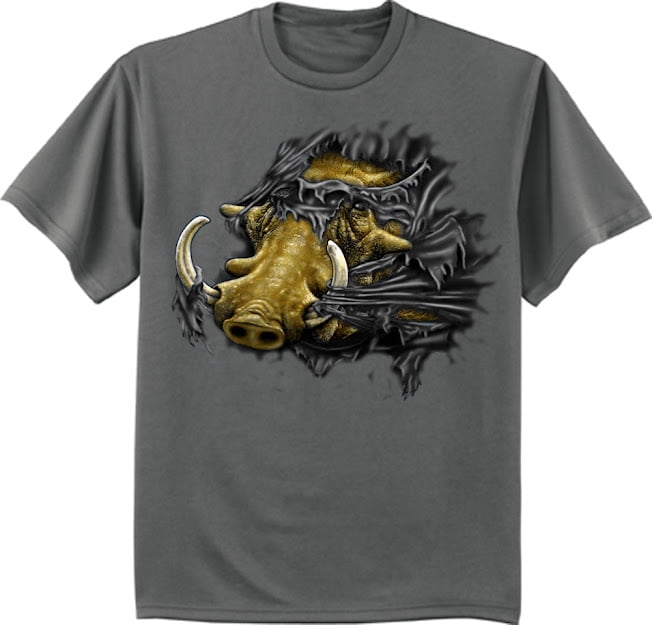Wild Boar Hog Hunting Shirt Mens Graphic Tee - Walmart.com
