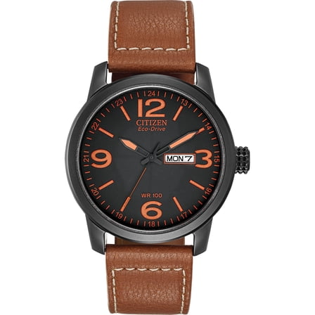 Citizen Eco Drive Black Dial Brown Leather Men's Watch BM8475-26E