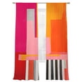 thumbnail image 7 of Pink Orange Sheer Curtains 84 Inch Length 2 Panels Set, Geometric Modern Abstract Oil Painting Voile Window Treatment Rod Pocket Curtains Sheers Drapes for Bedroom/Living Room/Kitchen 52"x84"x2, 7 of 7
