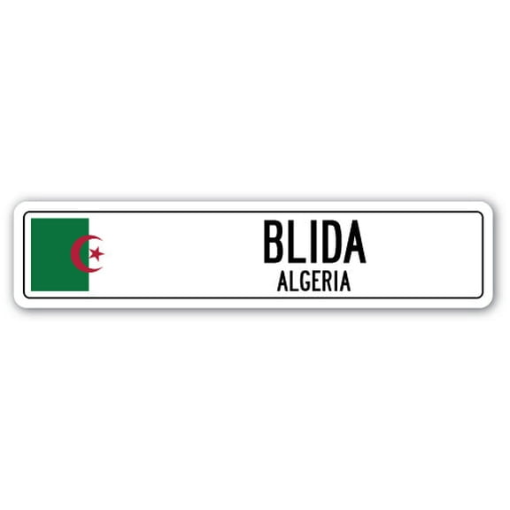 BLIDA ALGERIA Street Sign Algerian flag city country road wall gift