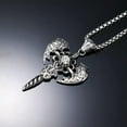 thumbnail image 3 of K-KED Vintage Punk Zicron Angel Wing Cross Sword Stainless Steel Pendant Necklace, 3 of 6