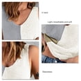 thumbnail image 3 of V Neck Knit Tank Top, Color Block Pattern Stylish Sleeveless Knit Tank Top  For Daily Wear White L, 3 of 6