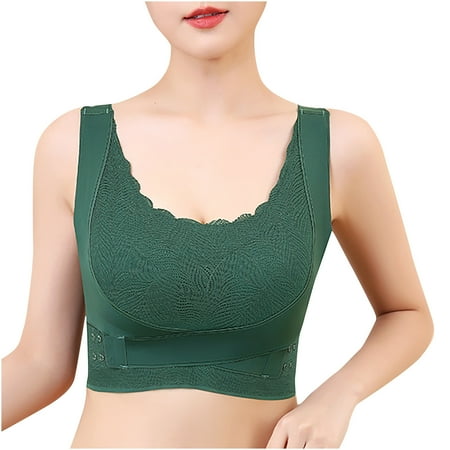 Fesfesfes Bras for Women Wireless Women s Bra Wire Free Underwear OnePiece Cross Side Buckle Bra Everyday Underwear Bras