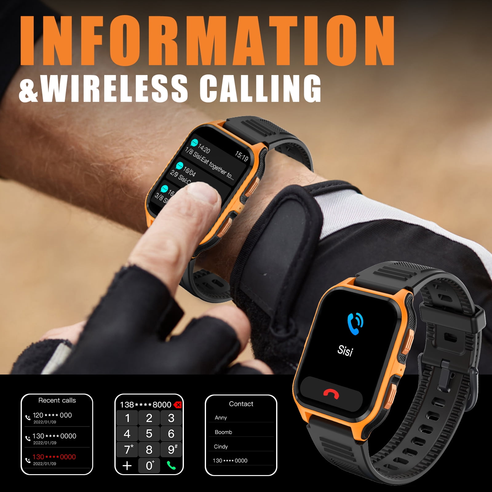 XAXRE P73 Smart Watch for Men(Answer/Make Calls) 3ATM Swimming Waterproof 1.83” Watch with 100+ Sports Modes Pedometer Smartwatch Compatible with iOS Android, 1pc