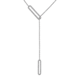 thumbnail image 5 of Women's Welry Paperclip Lariat Chain Necklace with Cubic Zirconia in Sterling Silver, 18", 5 of 5