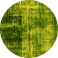 thumbnail image 1 of Ahgly Company Machine Washable Indoor Round Abstract Yellow Modern Area Rugs, 5' Round, 1 of 4