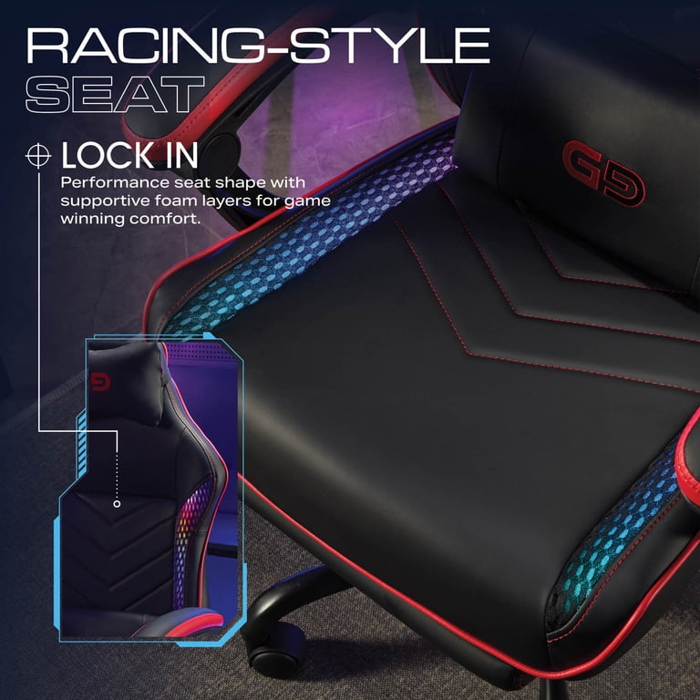 Gamer Gear EdgeX LED Gaming Chair, Massage, Footrest photo 8