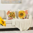 thumbnail image 3 of Fall Outdoor Throw Pillow Covers 18x18 Set of 4 Thanksgiving Orange Sunflower Autumn Decorative Cushion Cases Decorations Home Décor for Patio Couch Chair Sofa, Gnomes, 3 of 5