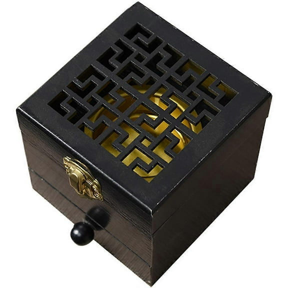 Wooden Incense Box Hollow Square Incense Holder Practical Incense Burner