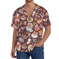 thumbnail image 3 of Honeii 's Love Heart for men's short-sleeved button-up collared shirt featuring a pocket, perfect for beach vacations, and travel adventures., 3 of 5
