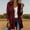 Wine, variant on XPMWRP Women's Cinched Waist Trench Coat, Notched Lapel Mid Length Lightweight Windbreaker Jacket with Pockets White L