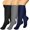 Blac Gray Navy, variant on 3 Pairs Copper Compression Socks for Plus Size Women & Men Circulation 20-30 mmHg Knee High- Better Blood Flow, Swelling, Best Support for Medical, Running, Nursing