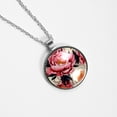 thumbnail image 4 of Peony Elegant Glass Circular Pendant Necklace - Handcrafted Jewelry for Women, 4 of 5