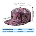 thumbnail image 4 of Unisex Bohemian Paisley Snapback Hat - Vintage Ethnic Floral Flat Brim Cap Adjustable Streetwear Hip Hop Baseball Hat, 4 of 6