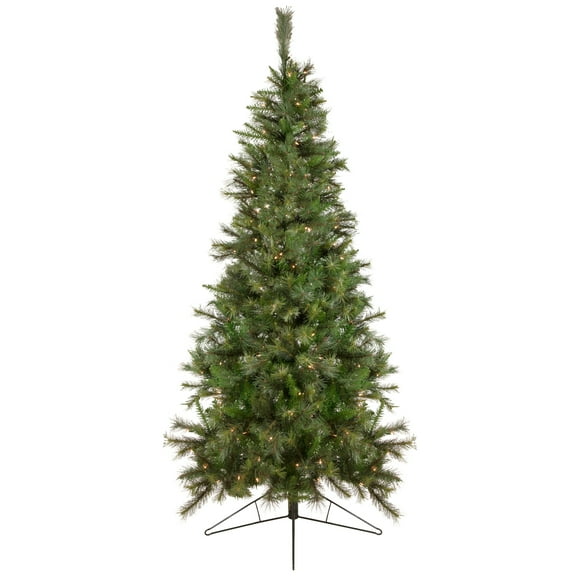 7.5' Pre-Lit Canyon Pine Artificial Half Wall Christmas Tree - Clear Lights