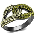 thumbnail image 1 of Women IP Light Black Stainless Steel Ring with Top Grade Crystal in Multi Color - Size 7, 1 of 1