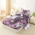 thumbnail image 2 of Erosebridal Teens Magical Dragon Twin Sheet Sets 3pcs,Boys Girls Chic Floral Roses Bedding,Black Pink, 2 of 5