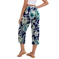 thumbnail image 4 of Fantaslook Womens Capri Pants Drawstring Casual Palazzo Trousers with Pockets Loose Floral Lounge Pants Pajama Bottoms, 4 of 9