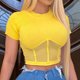 thumbnail image 1 of Fiudx Ofertas Flash Del Día Camiseta Informal de Manga Corta para Mujer, Tops Lisos, Camiseta Corta para Mujer, 1 of 7