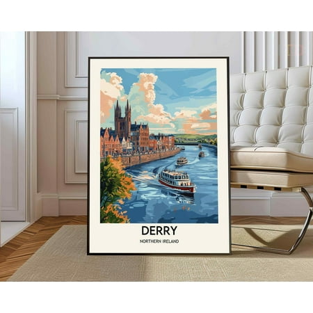 Derry Poster, Derryderry Print, Derry Photo, Derry Poster Print, Derry Travel Poster, Derry Northern Ireland, Londonderry Poster Wall Art, Modern Wall Decor, 8x12 UNFRAMED
