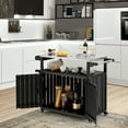 Erinnyees Kitchen Cart, Kitchen Island with Storage on Wheels, Black