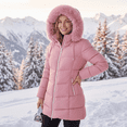 thumbnail image 5 of Winter Coats for Women Quilted Winter Jacket Windproof Puffer Parka Coat, Pink 2XL, 5 of 8