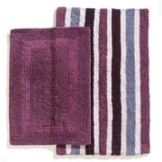 Reversible Stripe 2-Piece Bath Rug Set, Purple and Lavender