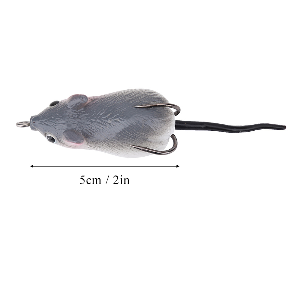 Spptty Herwey Mouse Lure, Soft Bait Lure,Artificial Bait Mouse Shape Soft Fishing Lures Dual Hooks Tackle Accessory - image 3 of 8