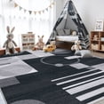 thumbnail image 4 of MICGEEK 8x10 Washable Area Rugs for Living Room, Modern Geometric Printed Rug, Vacuum-Friendly, Non Slip Indoor Rug for Bedroom Dining Room Home Decor Carpet, Black/Gray, 4 of 11