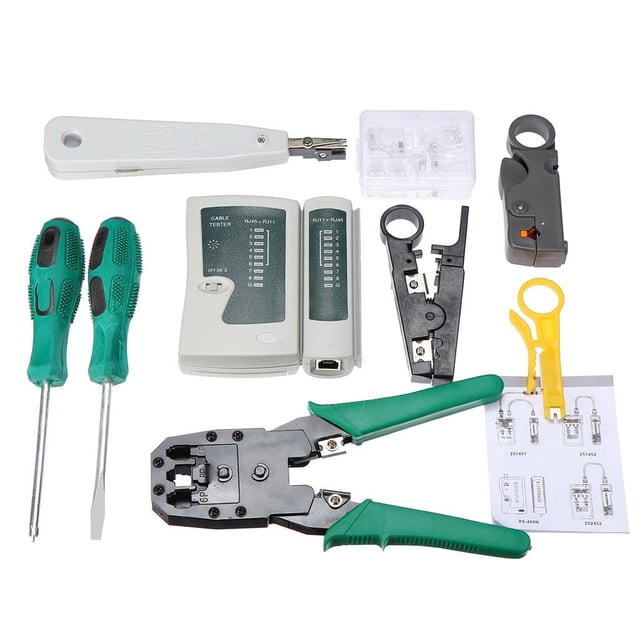 Juego de reparación de cable probador, engarzador y de cables, conector, de destornildor Soledad Kits de reparación de red