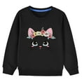 thumbnail image 4 of GA WEIHUA Cute Cat Floral Print Sweatshirt for Toddler Cotton Pullover Tops for Girls Winter Spring Long Sleeve Tops Shirts Clothes(Black,3 Years), 4 of 5