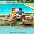 thumbnail image 3 of Martha Stewart Kids Outdoor Chair: Acacia Wood Chair for Kids w/ Cushions, 10in Seat Height, for Backyard, Patio, Porch, Outdoor Learning & Play Areas, 3 of 8