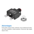 thumbnail image 4 of Unique Bargains Circuit Overload Protector 16A AC125/250V DC32V Push Button Thermal Circuit Breaker with Waterproof Caps 3pcs, 4 of 5