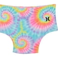 thumbnail image 3 of Hurley Girls' Long Sleeve Rash Guard and Hat 3-Piece Swimsuit Set, Mutli/Mermaid, 4T, 3 of 4
