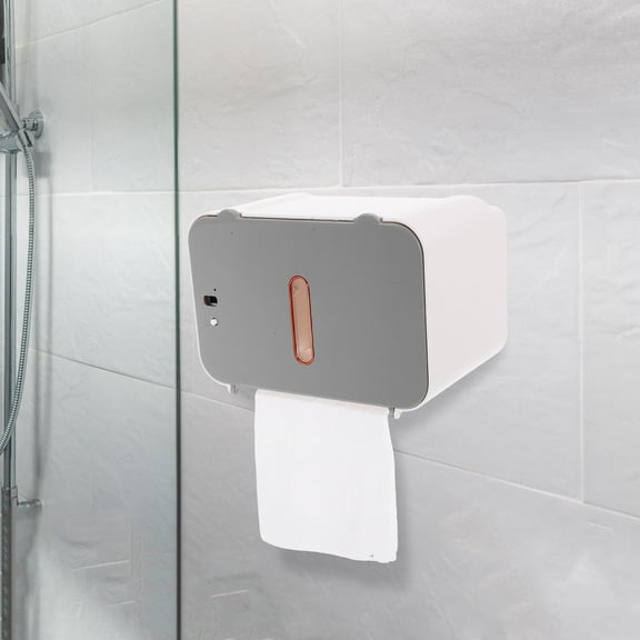 WEUVEB Electric or Paper Towel Dispenser Grey Large Capacity No Drill Wall Mount
