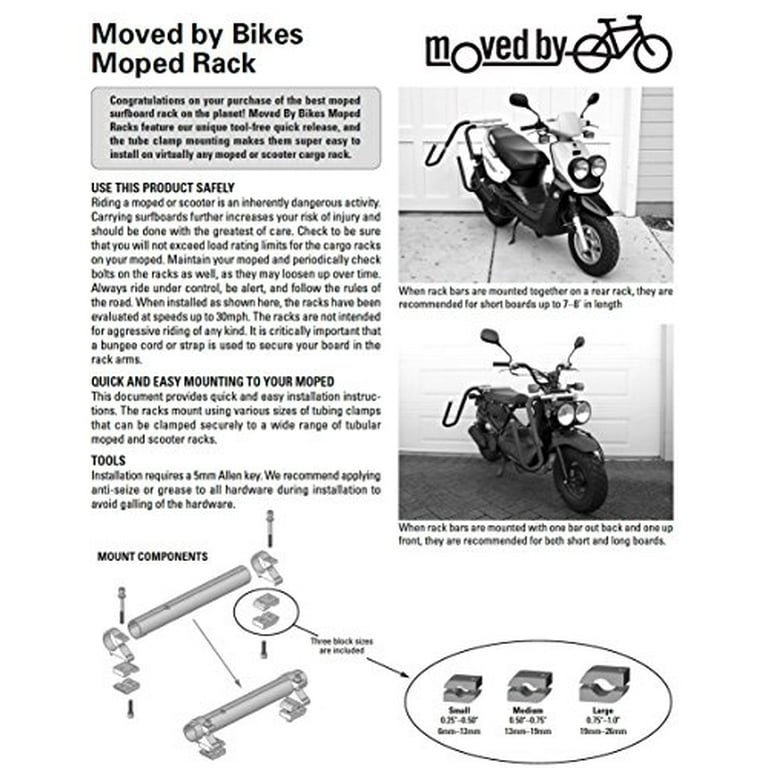 Moved by Bikes Bike Rack RR MBB Surfboard for Moped MBBM2S01 Walmart