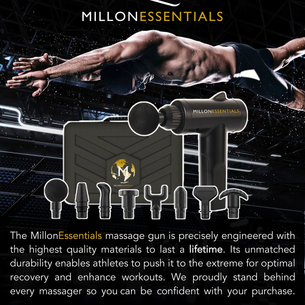 Millonessentials V4SHARK Deep Tissue Muscle Massage Gun - Percussion Massager - 6 Speeds - 8 Heads - image 2 of 8