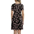 thumbnail image 4 of Ruyang 2024 Floral Beach Dresses for Women Short Sleeve V Neck Dress Loose And Comfortable Beach Sundress With Pockets Casual Lady Dresses, 4 of 6
